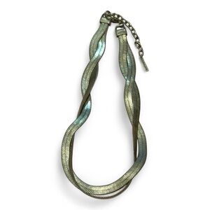 Mythologie Necklace Women Silver Tone‎ 17” Snake Chain Choker Statement Retro